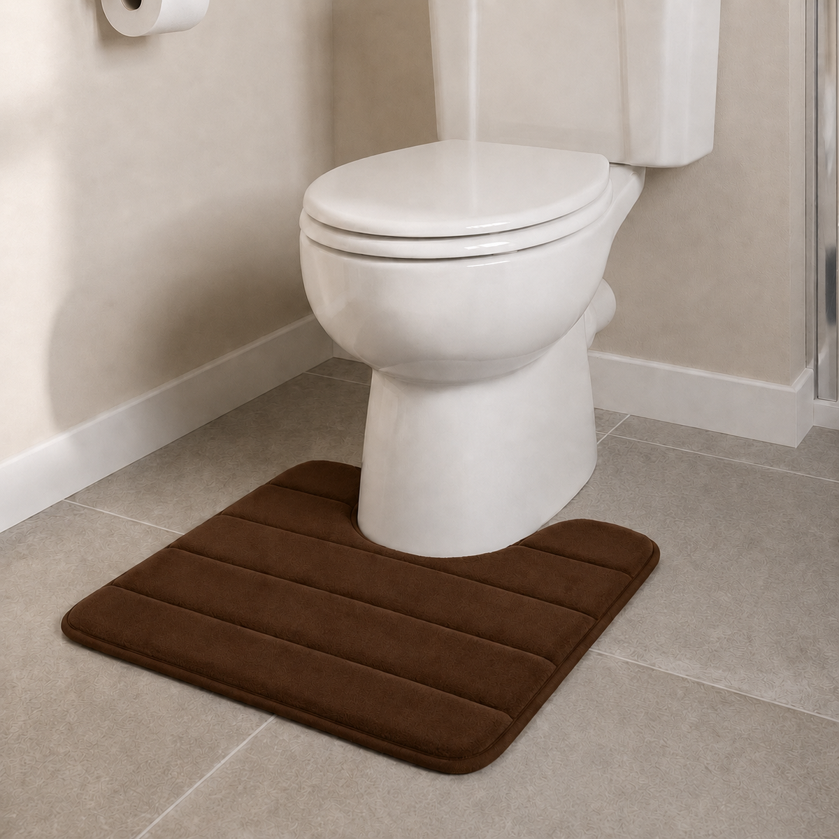 Tapis de WC à mémoire de forme moelleux