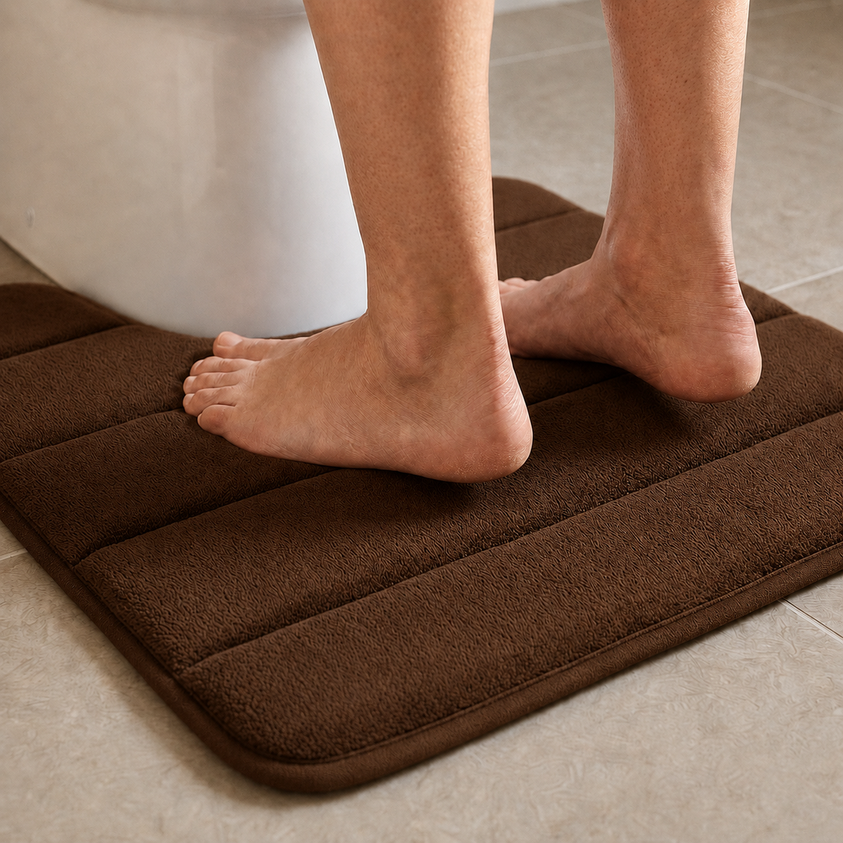 Tapis de WC à mémoire de forme moelleux