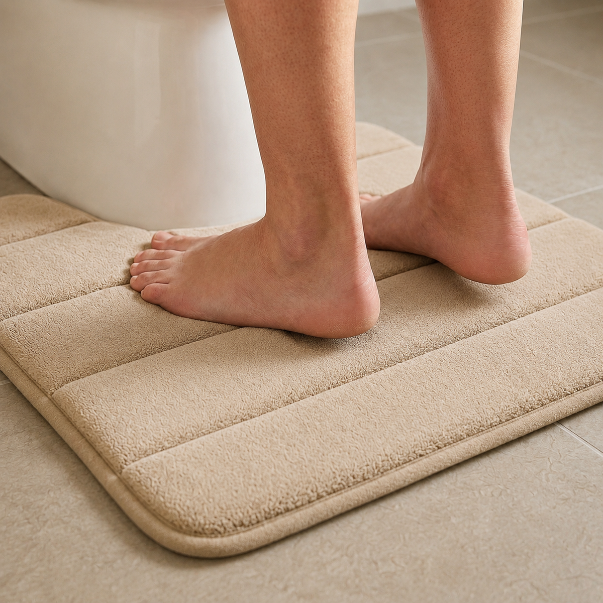 Tapis de WC à mémoire de forme moelleux