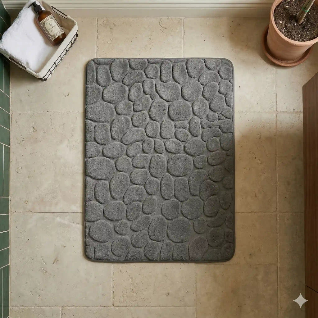 Tapis de bain effet galet rectangle