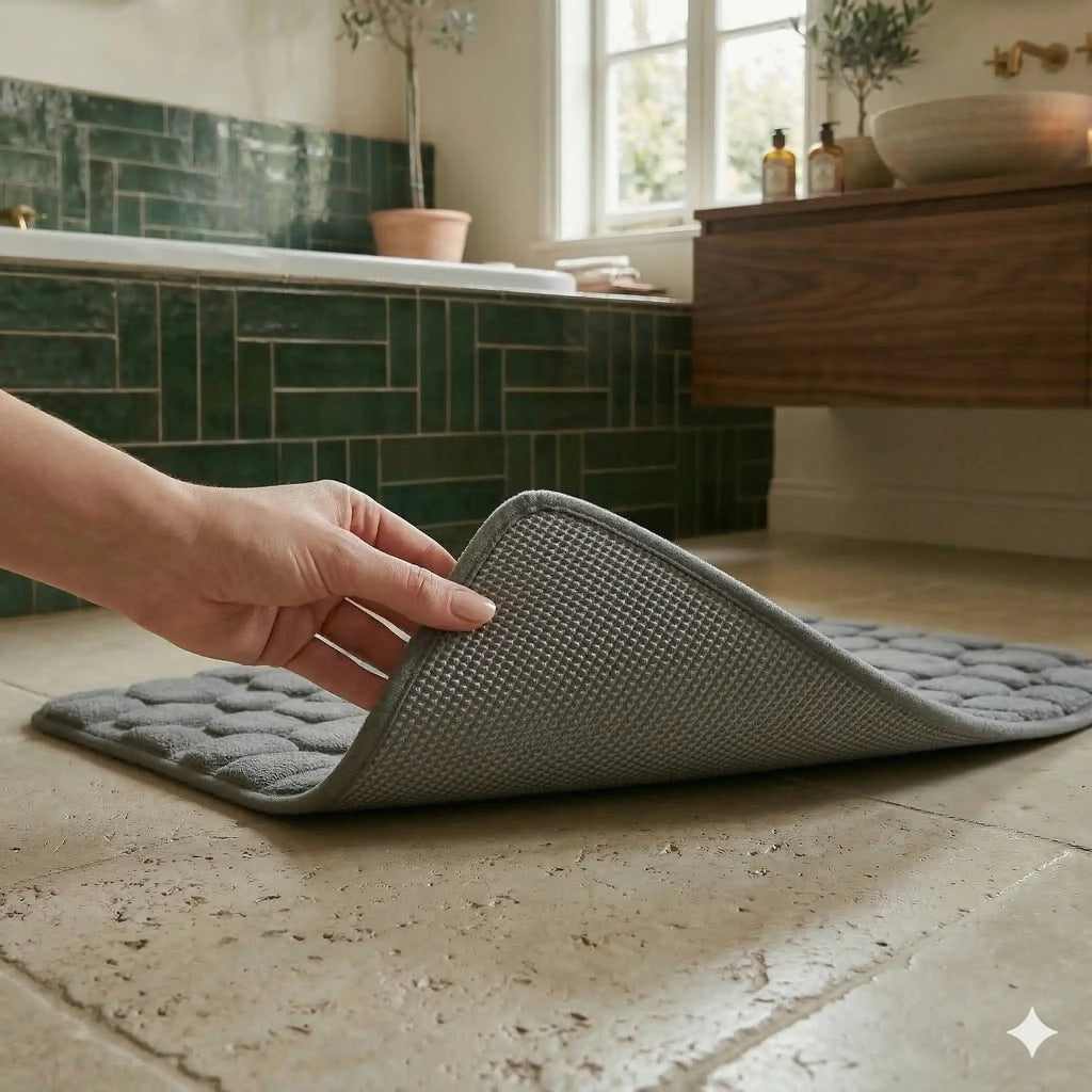 Tapis de bain effet galet rectangle