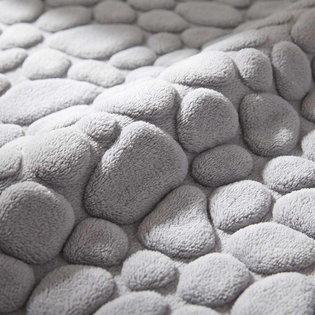 Tapis de bain d'angle effet galet