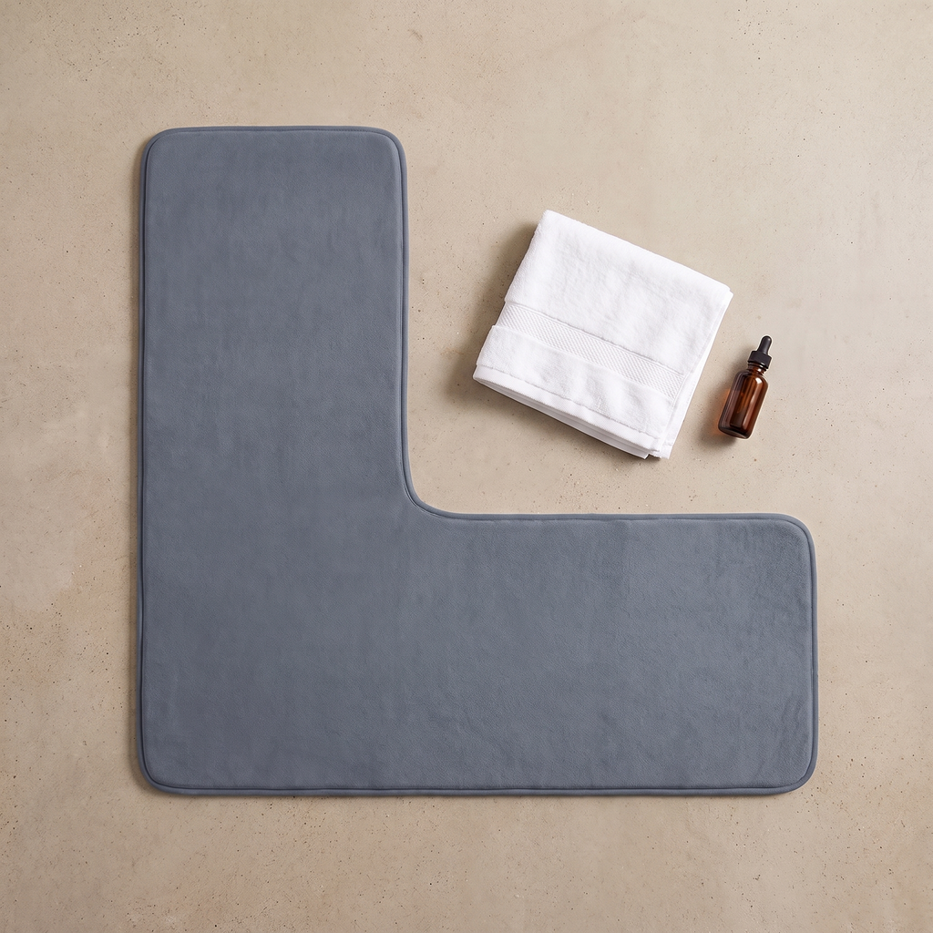 Tapis de bain d'angle absorbant