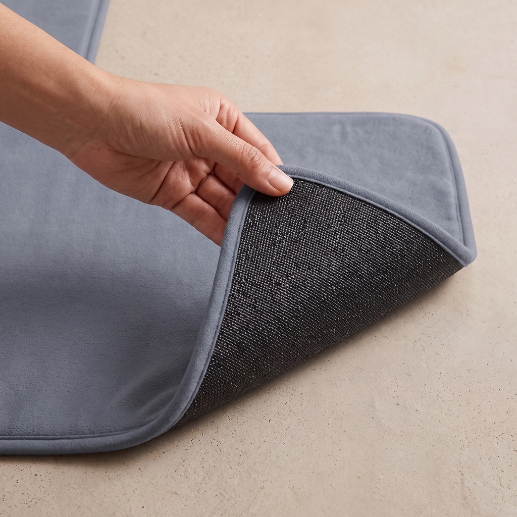 Tapis de bain d'angle absorbant