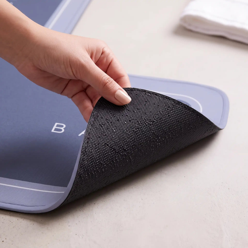 Tapis de bain d'angle antidérapant effet diatomite