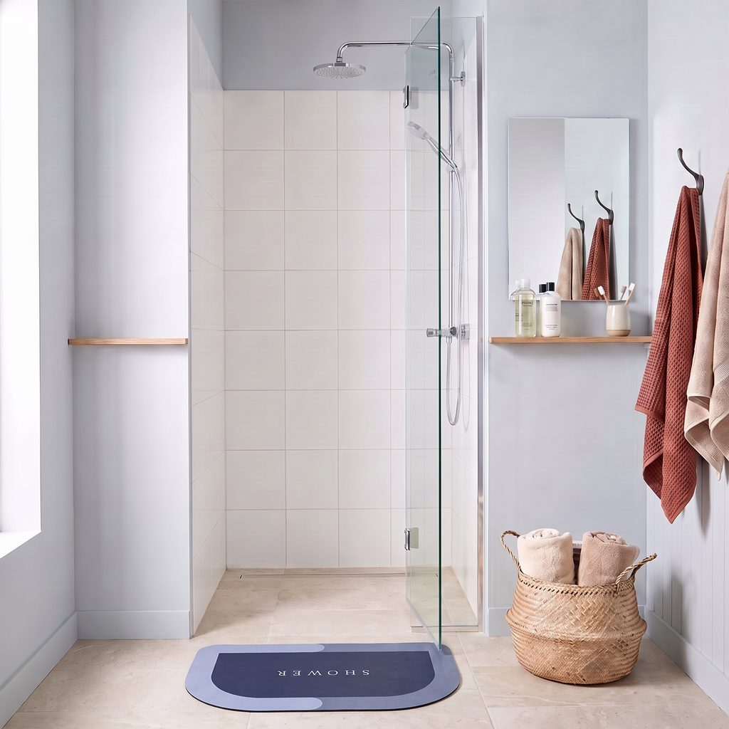 Tapis de bain antidérapant effet diatomite – Forme arche