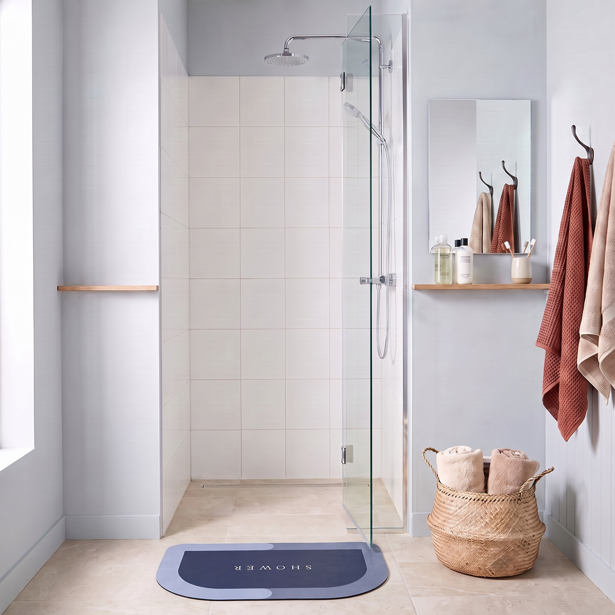 Tapis de bain antidérapant effet diatomite – Forme arche