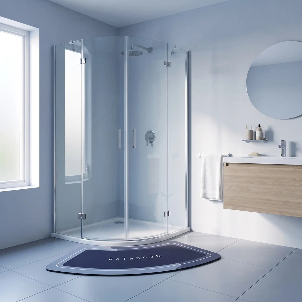 Tapis de bain antidérapant effet diatomite – Forme incurvée