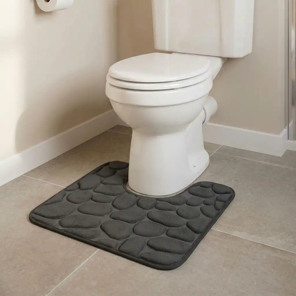 Tapis de WC effet galet antidérapant