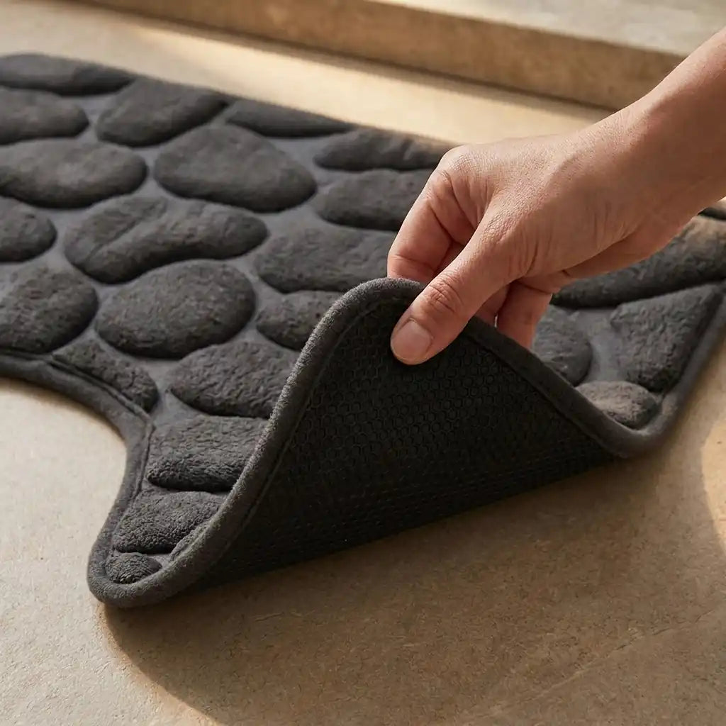 Tapis de WC effet galet antidérapant