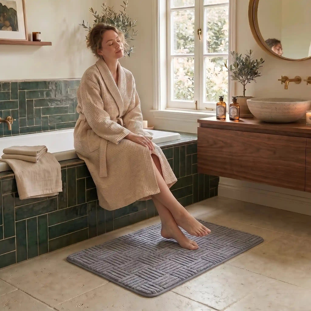 Tapis de bain tressé rectangle