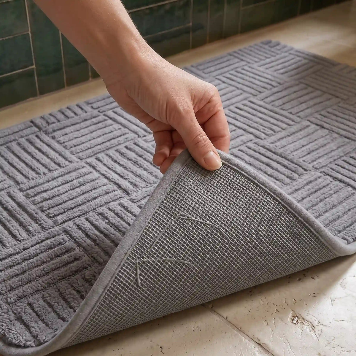 Tapis de bain tressé rectangle